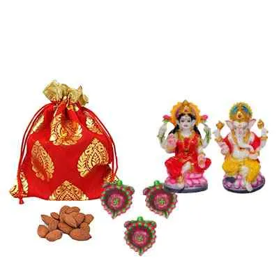 Almonds with Idols & Diya