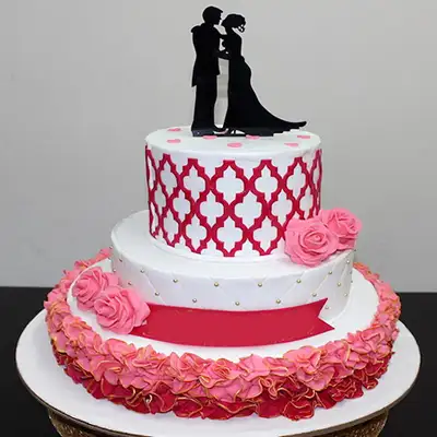 3 Tier Fondant Reception Cake