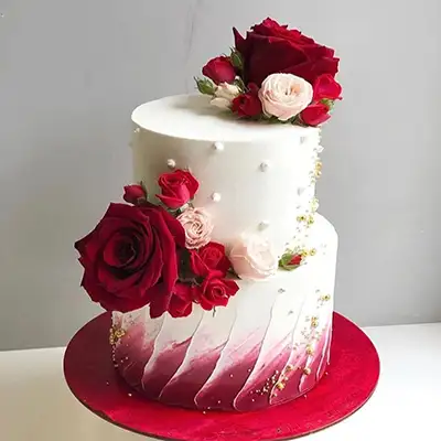 2 Tier Heart Reception Cake