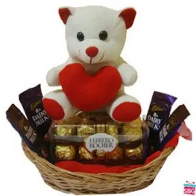 Teddy In Chocolate Basket