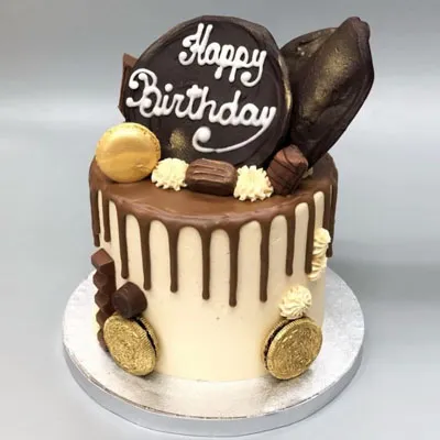 Happy Birthday Chocolate Drip Cake