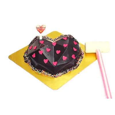 Heart Diamond Pinata Cake