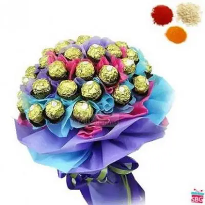 24 Pcs Ferrero Rocher Bouquet With Rolli Tikka