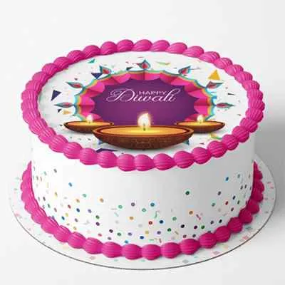 Diwali Vanilla Photo Cake