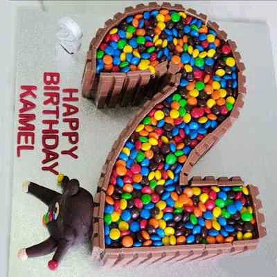 2 Shaped KitKat Gems Cake