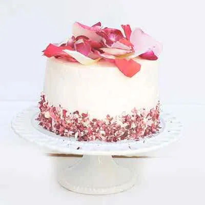 White Forest Rose Cake