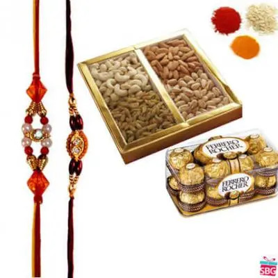 Rakhi With Ferrero Rocher & Dry Fruits