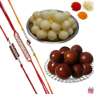 Rakhi With Gulab Jamun & Rasgulla