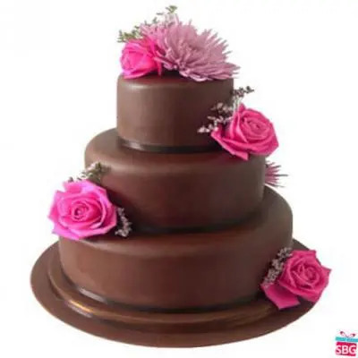 Eggless 3 Tier Chocolate Cake