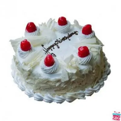 Eggless White Forest Cake