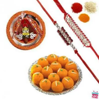 Rakhi Thali With Motichoor Laddu