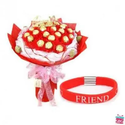 16 Pcs Ferrero Rocher Bouquet With Band