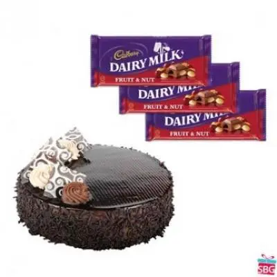 Chocolate Cake with Cadbury Dairy Milk-Fruit n Nut