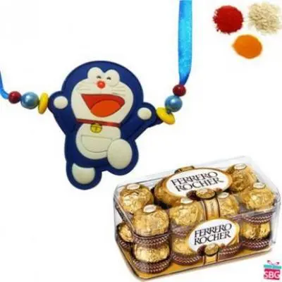 Doraemon Rakhi With Ferrero Rocher