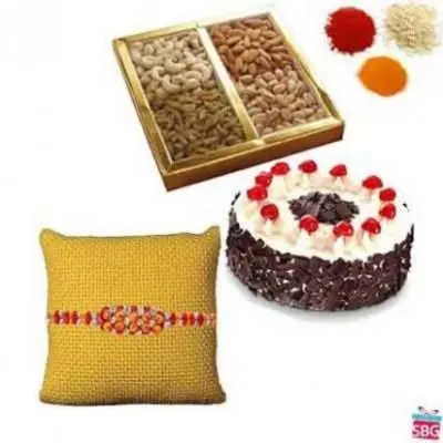 Dry Fruits, Black Forest Cake With Rakhi