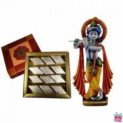 Krishna With Kaju Burfi