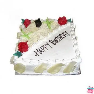 Eggless White Forest Square Cake