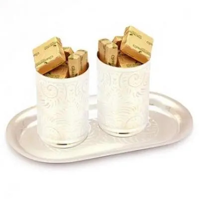 Silver Glasses  Set with Sugarfree Chocolates