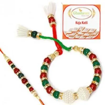 2 hearts 1 Soul Bhaiya Bhabhi Rakhi with 400 gms of Kaju katli