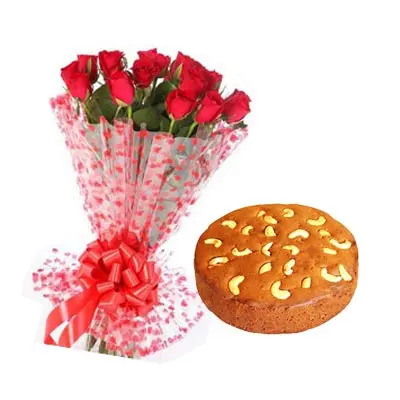 Christmas Flowers With Plum Cake