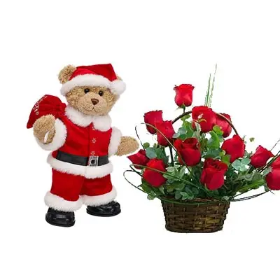 Christmas Flowers With Santa Claus