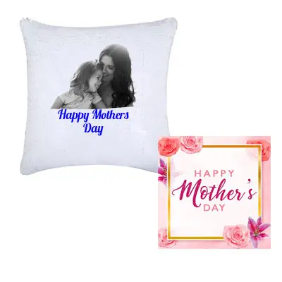 Personalized Mom Photo Cushion & Greeting Card