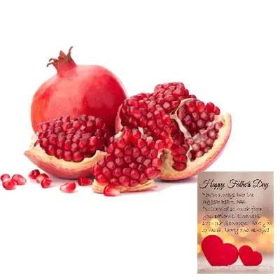 Fresh Pomegranates With Fathers Day Card