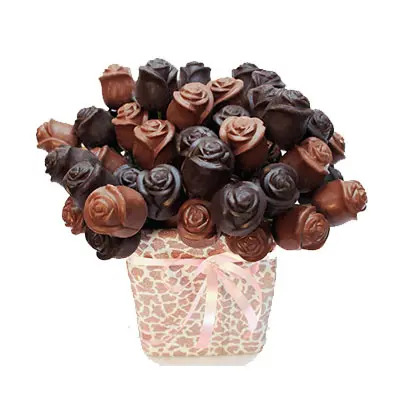 Dark and Milk Chocolate Roses pack of 50