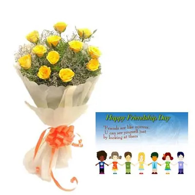 Yellow Roses Bouquet With Card