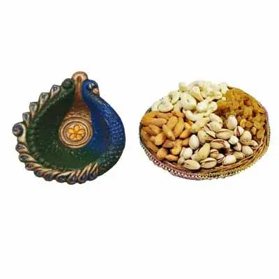 Mixed Dry Fruits With Diyas