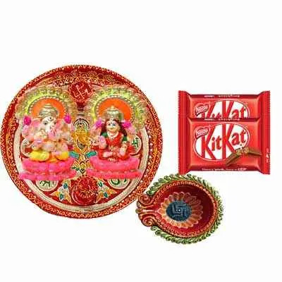 Diwali Pooja Thali with Kitkat