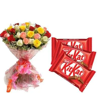Mix Roses Bouquet with Kitkat