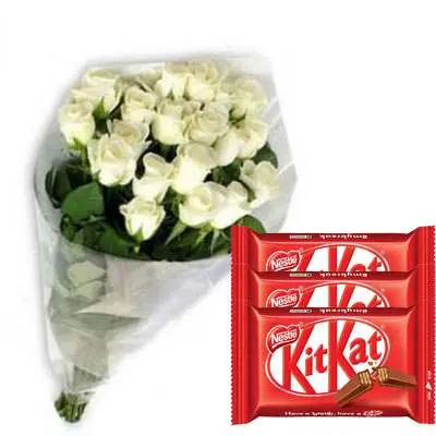 White Roses with Kitkat