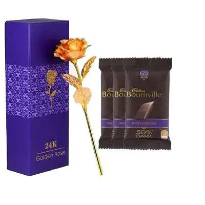 24K Golden Rose with Box & Bournville