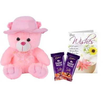 16 Inch Teddy Bear with Silk & Card