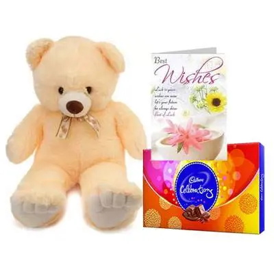 24 Inch Teddy with Celebration & Card