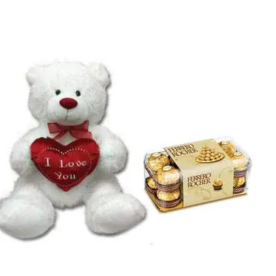 30 Inch Teddy with Ferrero Rocher