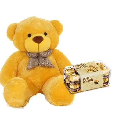 36 Inch Teddy with Ferrero Rocher