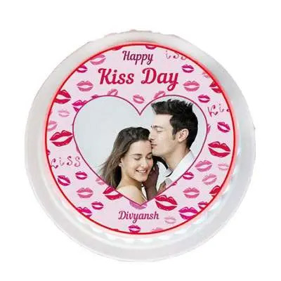 Kiss Day Pineapple Photo Cake