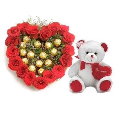 Roses with Ferrero Rocher & Teddy