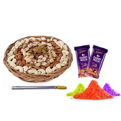 Mix Dry Fruits, Pichkari, Gulal & Silk