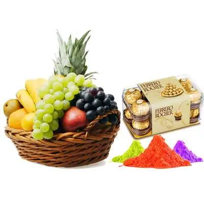 Mix Fruits with Gulal & Ferrero