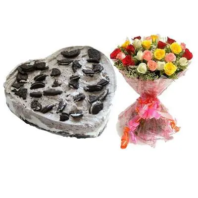 Heart Oreo Cake & Mix Roses