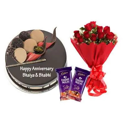 Chocolate Cake, Bouquet & Silk