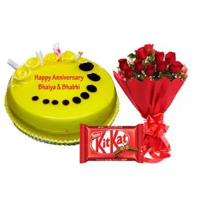 Pineapple Cake, Bouquet & Kitkat