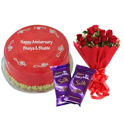 Strawberry Cake, Bouquet & Silk