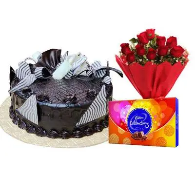 Chocolate Cream Cake, Bouquet & Cadbury
