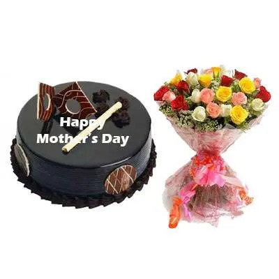 Mothers Day Chocolate Royal Cake & Mix Bouquet
