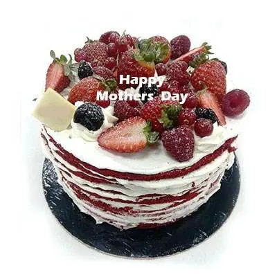 Mothers Day Red Velvet Fruit Cake