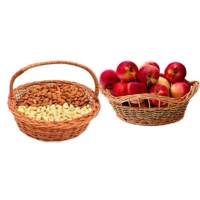 Almonds, Cashew & Apple Basket